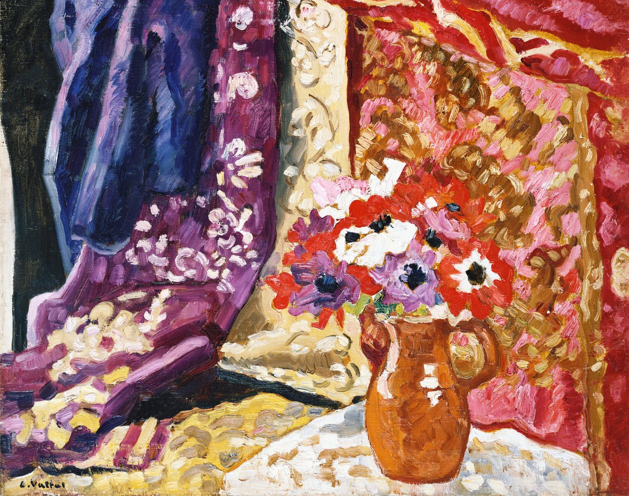 Kökörcsin függönnyel alkotó: Louis Valtat