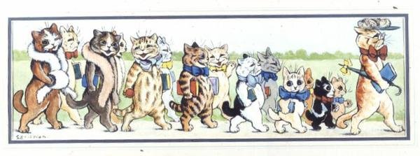 Egy osztálykirándulás (gouache) alkotó: Louis Wain