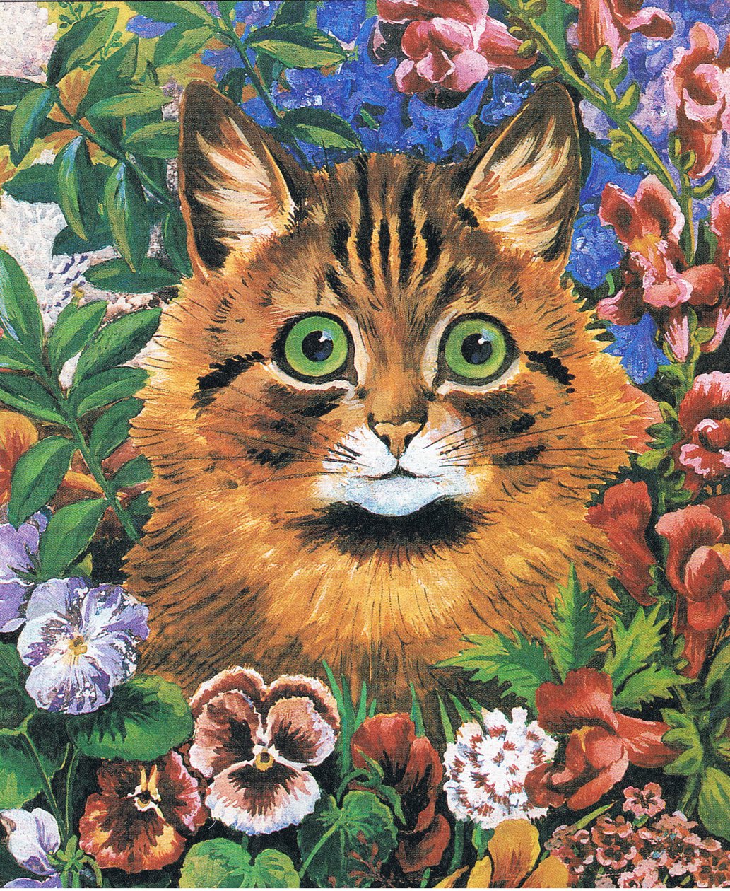 Macska tanulmány (színes litho) alkotó: Louis Wain