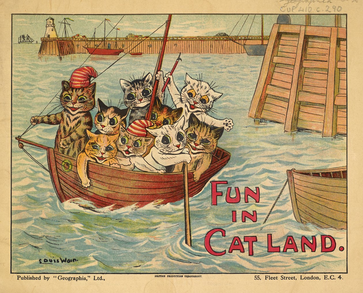 Macskák egy csónakban. alkotó: Louis Wain
