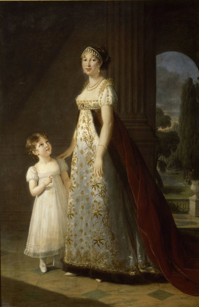 Marie-Annuciade-Caroline Bonaparte, nápolyi királynő, lányával Laetitia-Joséphine Murat alkotó: Louise Élisabeth Vigée  Le Brun