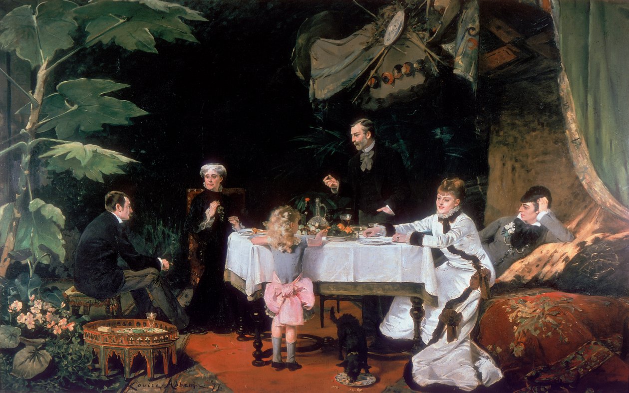 Ebéd a Konzervatóriumban, 1877 alkotó: Louise Abbéma