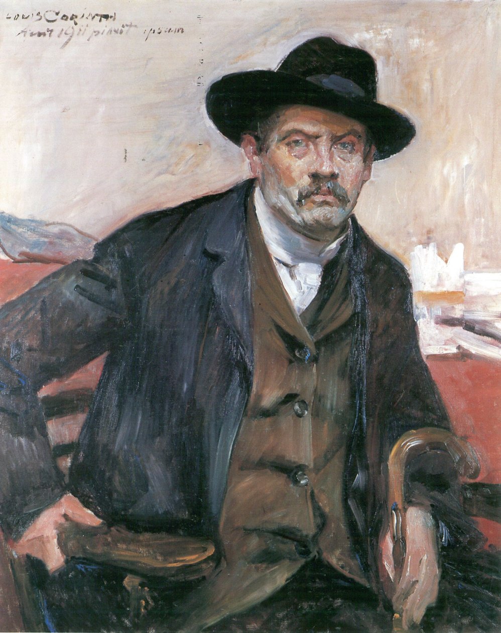 Önarckép fekete kalap és bot alkotó: Lovis Corinth