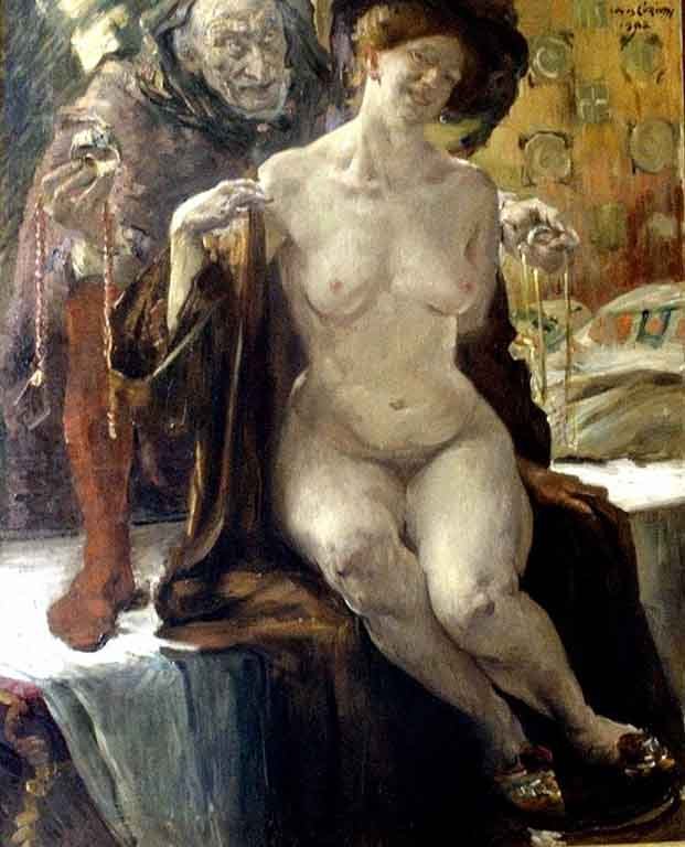 Csábítás alkotó: Lovis Corinth