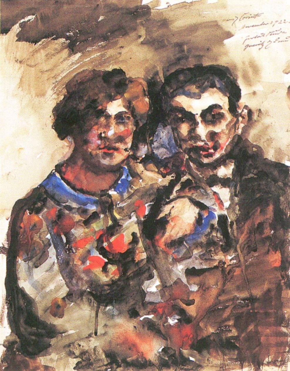 Erich Goeritz és felesége portré tanulmányozása alkotó: Lovis Corinth