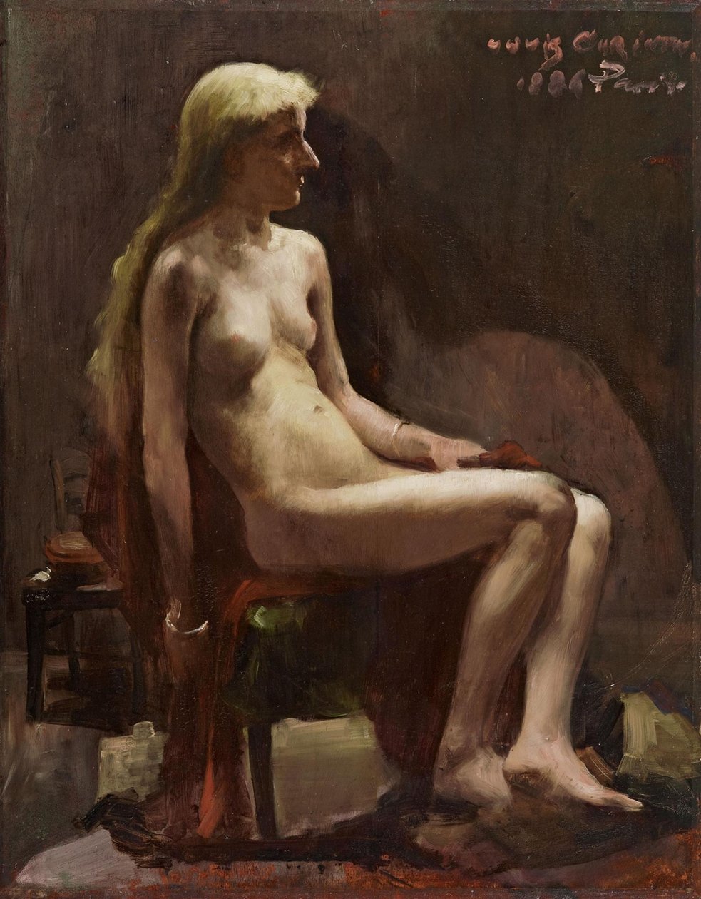 Ülő női akt alkotó: Lovis Corinth