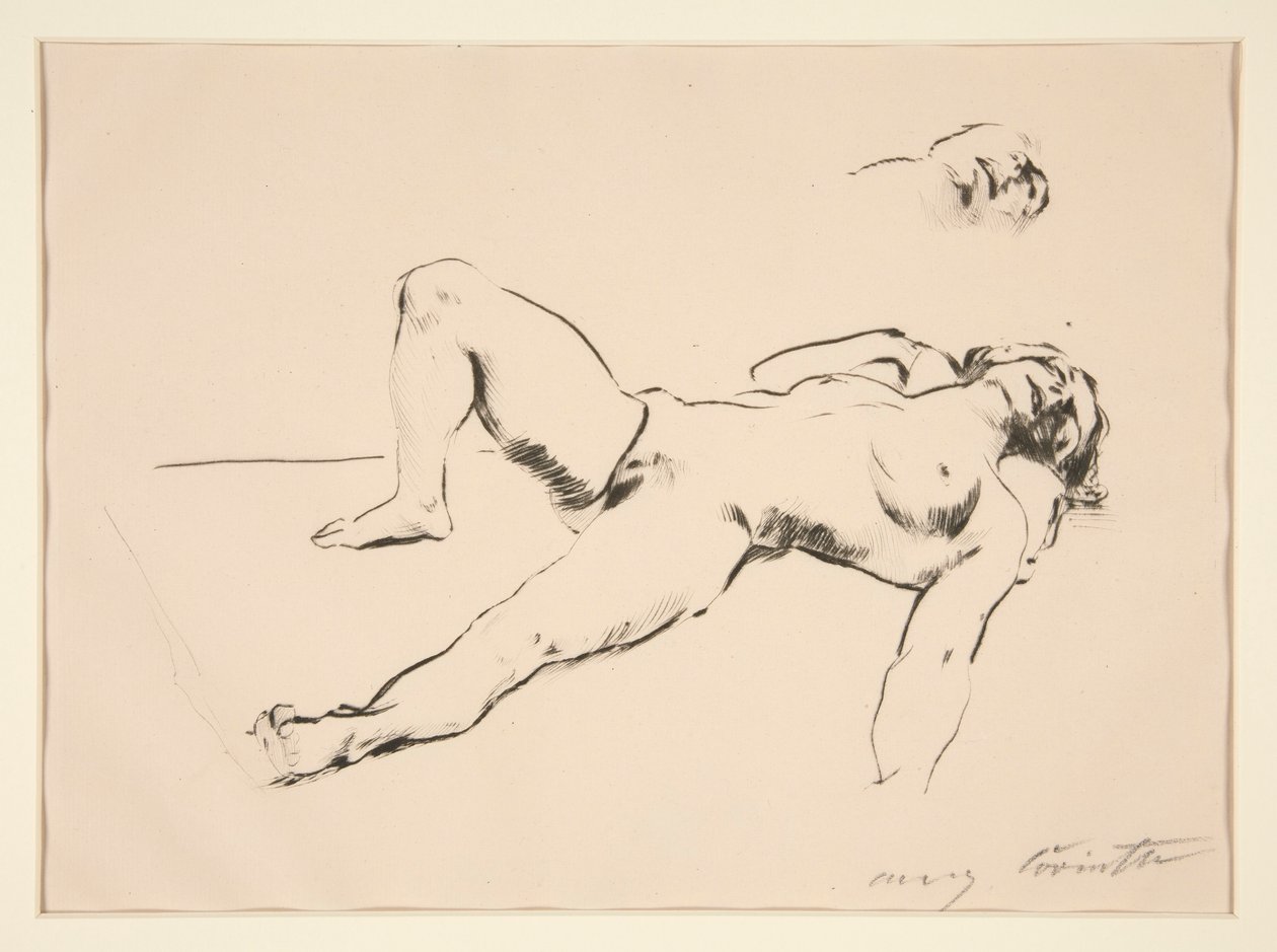 Fekvő akt alkotó: Lovis Corinth