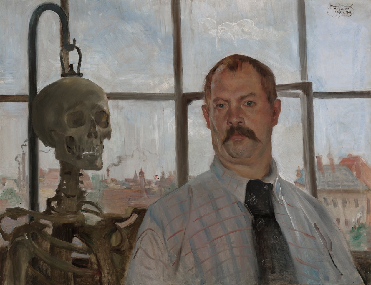 Önarckép csontvázzal alkotó: Lovis Corinth