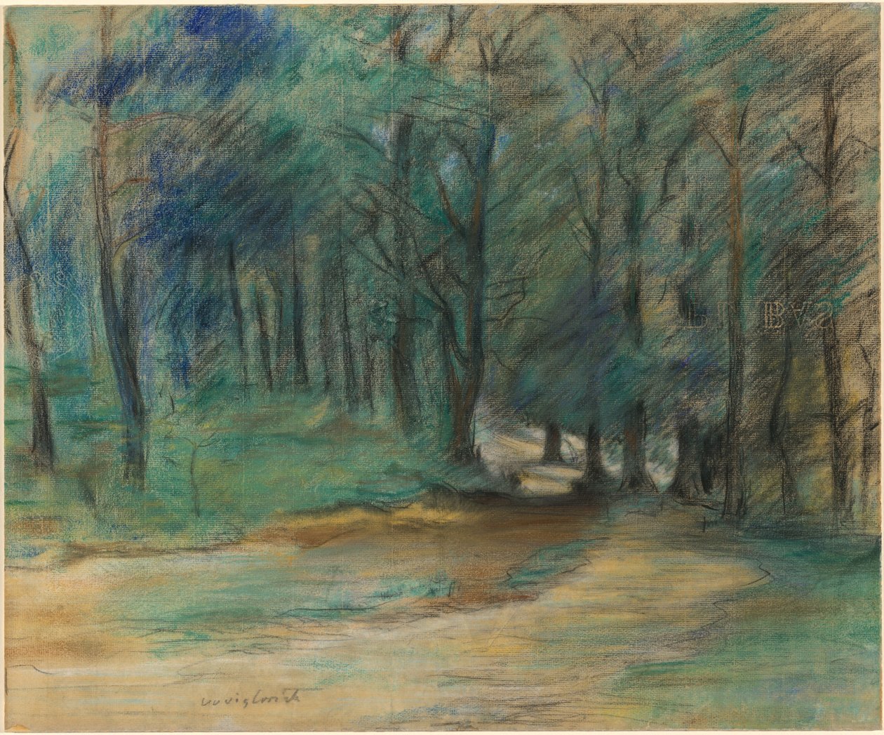 Erdei ösvény, 1890-es évek. alkotó: Lovis Corinth