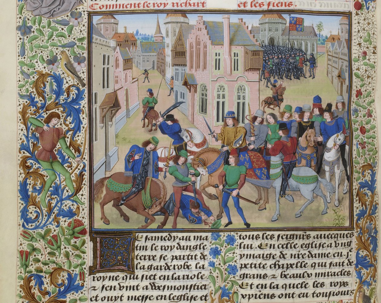 Wat Tyler halála, körülbelül 1470-1475. alkotó: Loyset Liedet