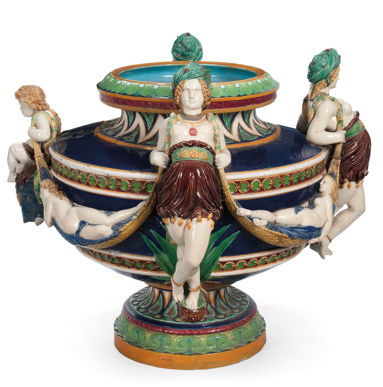 Nagy Minton majolica jardiniere, 1870 körül (kerámia) alkotó: Ltd Mintons