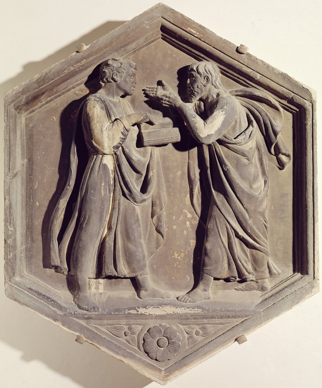 Logika és dialektika (márvány) alkotó: Luca Della Robbia