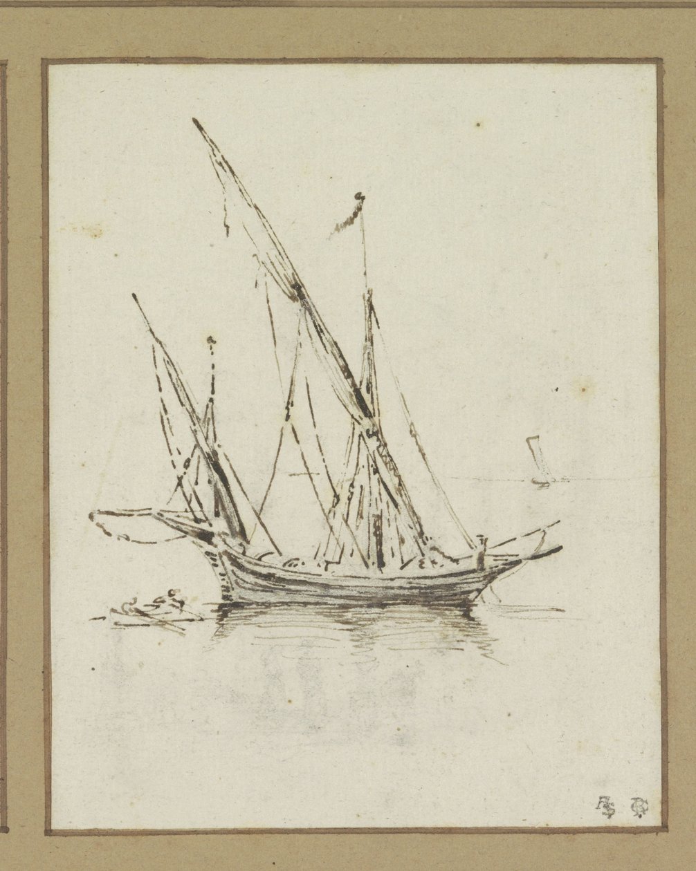 Hajó két árboccal alkotó: Luca Carlevarijs (possibly)