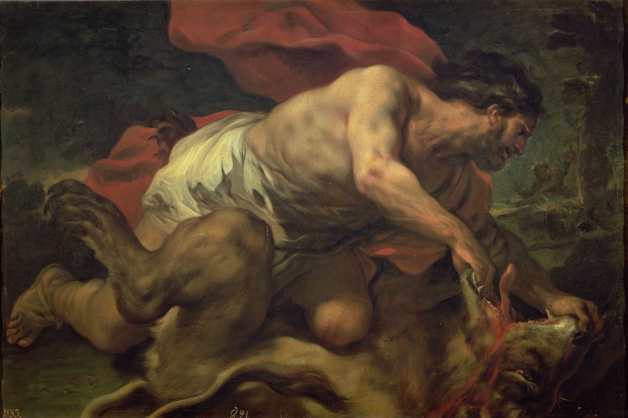Sámson és az oroszlán alkotó: Luca Giordano