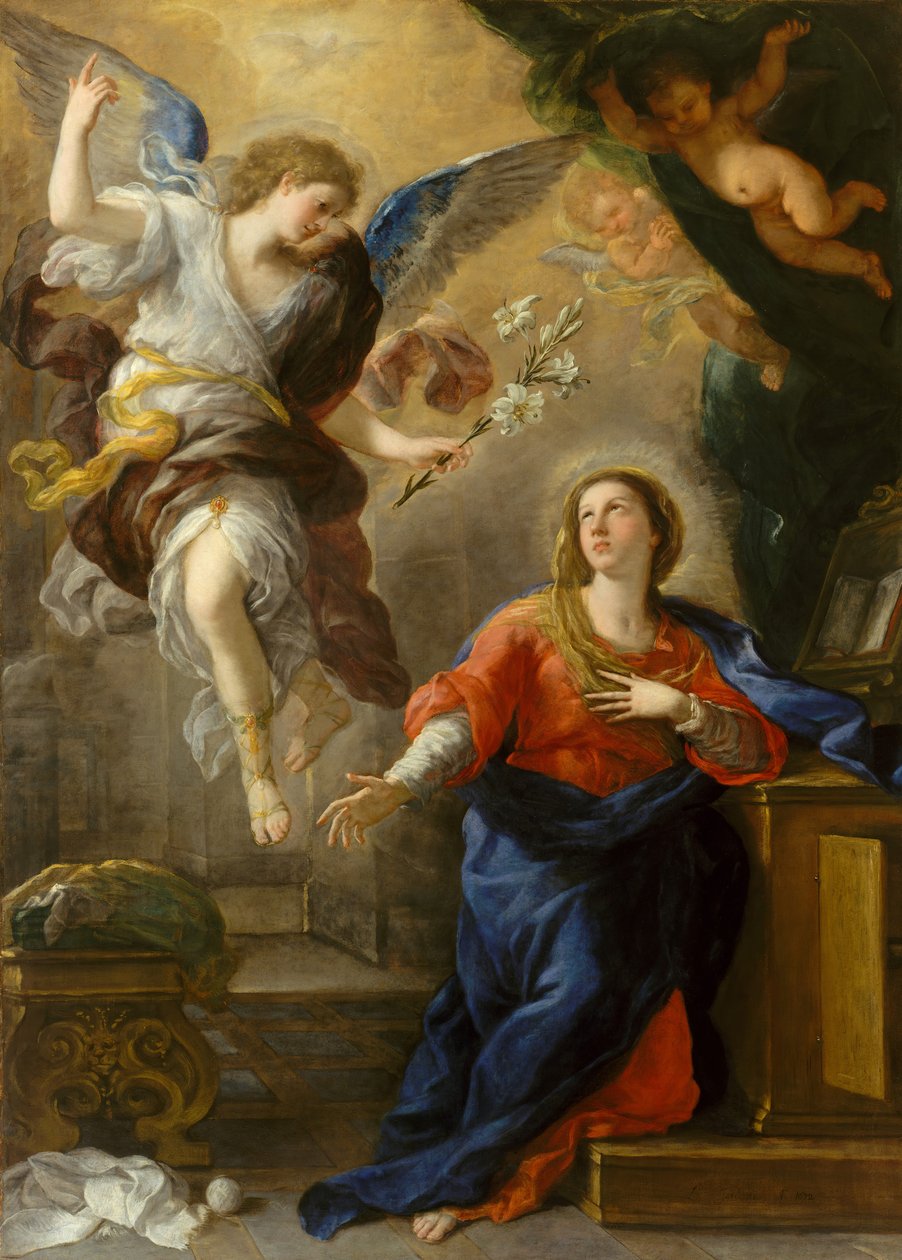 Angyali üdvözlet, 1672. alkotó: Luca Giordano