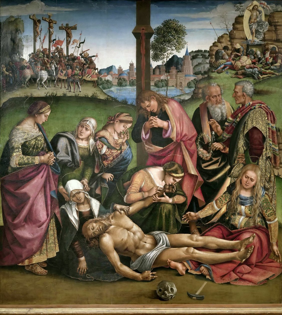 Siralom a halott Krisztus felett, 1502. alkotó: Luca Signorelli