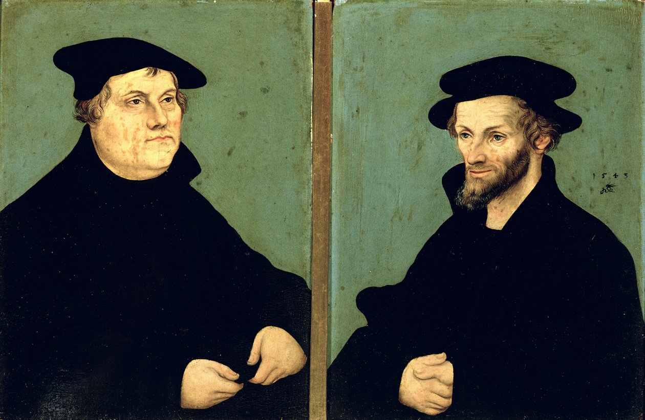 Luther Márton (1483-1546) és Philipp Melanchthon (1497-1560) kettős portréja 1543 alkotó: Lucas Cranach the Elder