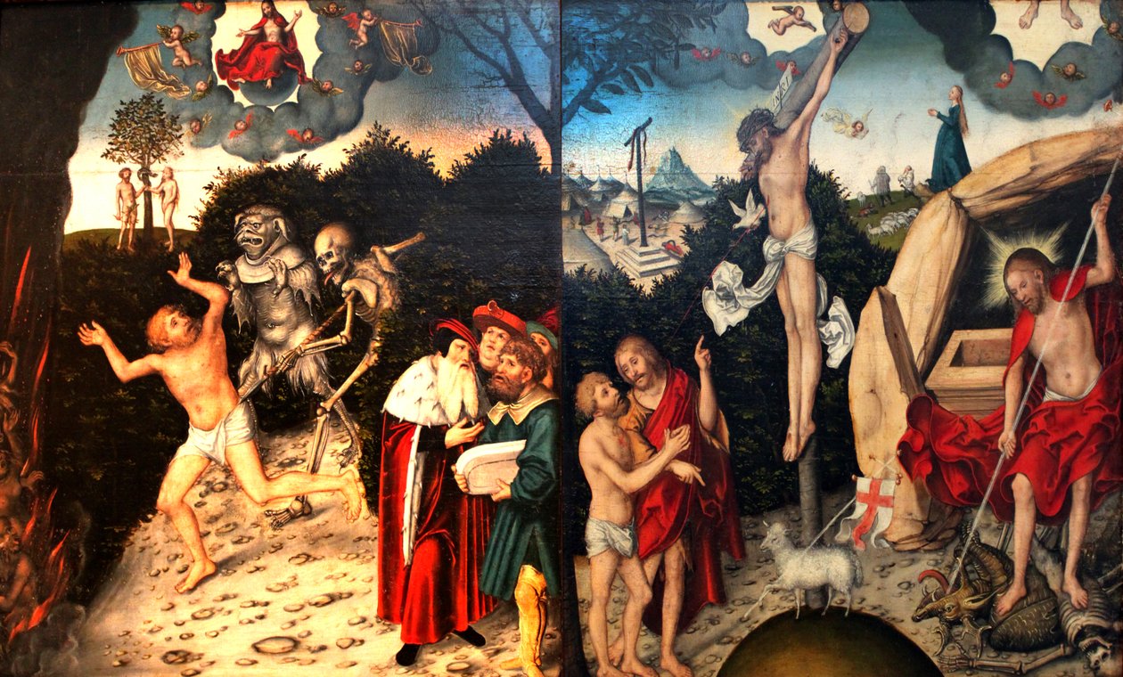 A jog és a kegyelem allegóriája alkotó: Lucas Cranach the Elder