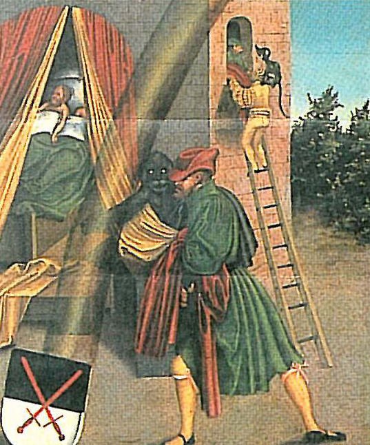 A tízparancsolat hatodik parancsolat részlete alkotó: Lucas Cranach the Elder