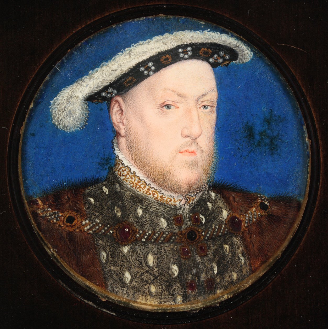 VIII. Henrik szürke duplaruhában és prémes ruhában (wc és testszín pergamen) alkotó: Lucas Horenbout or Hornebault