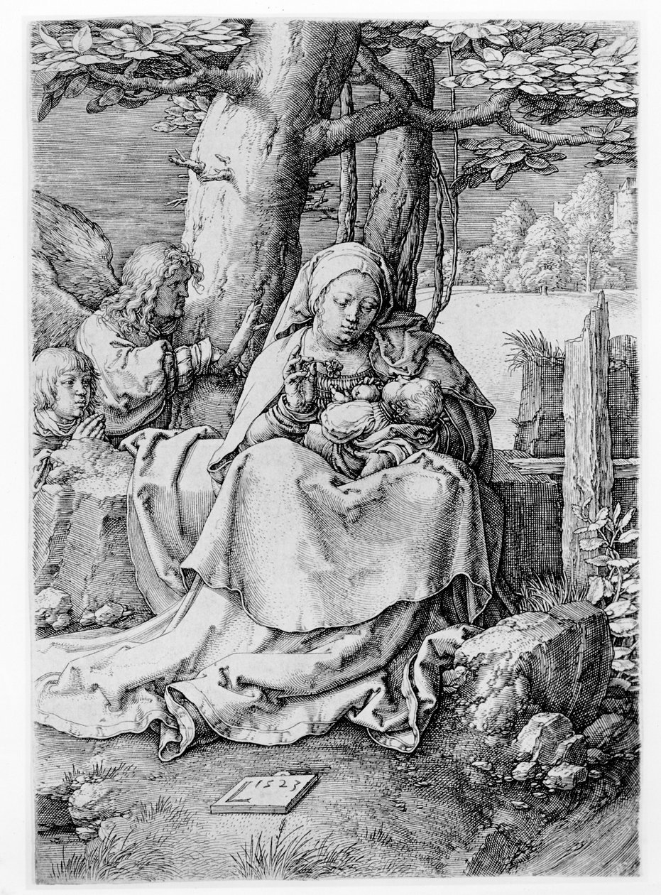 A Szűz és a Gyermek egy tájban, 1523 alkotó: Lucas van Leyden