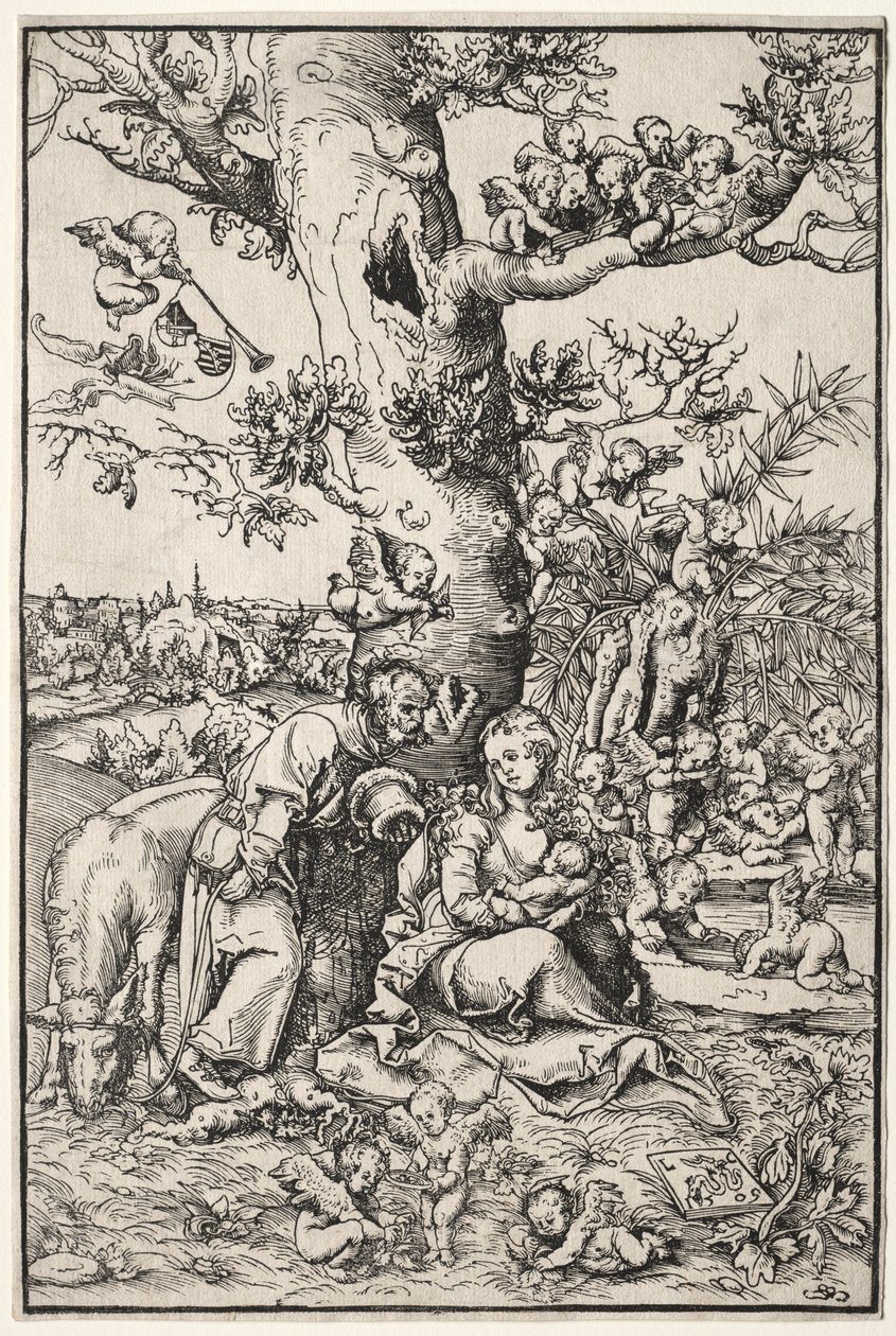 Pihenjen az egyiptomi repülésen alkotó: Lucas Cranach