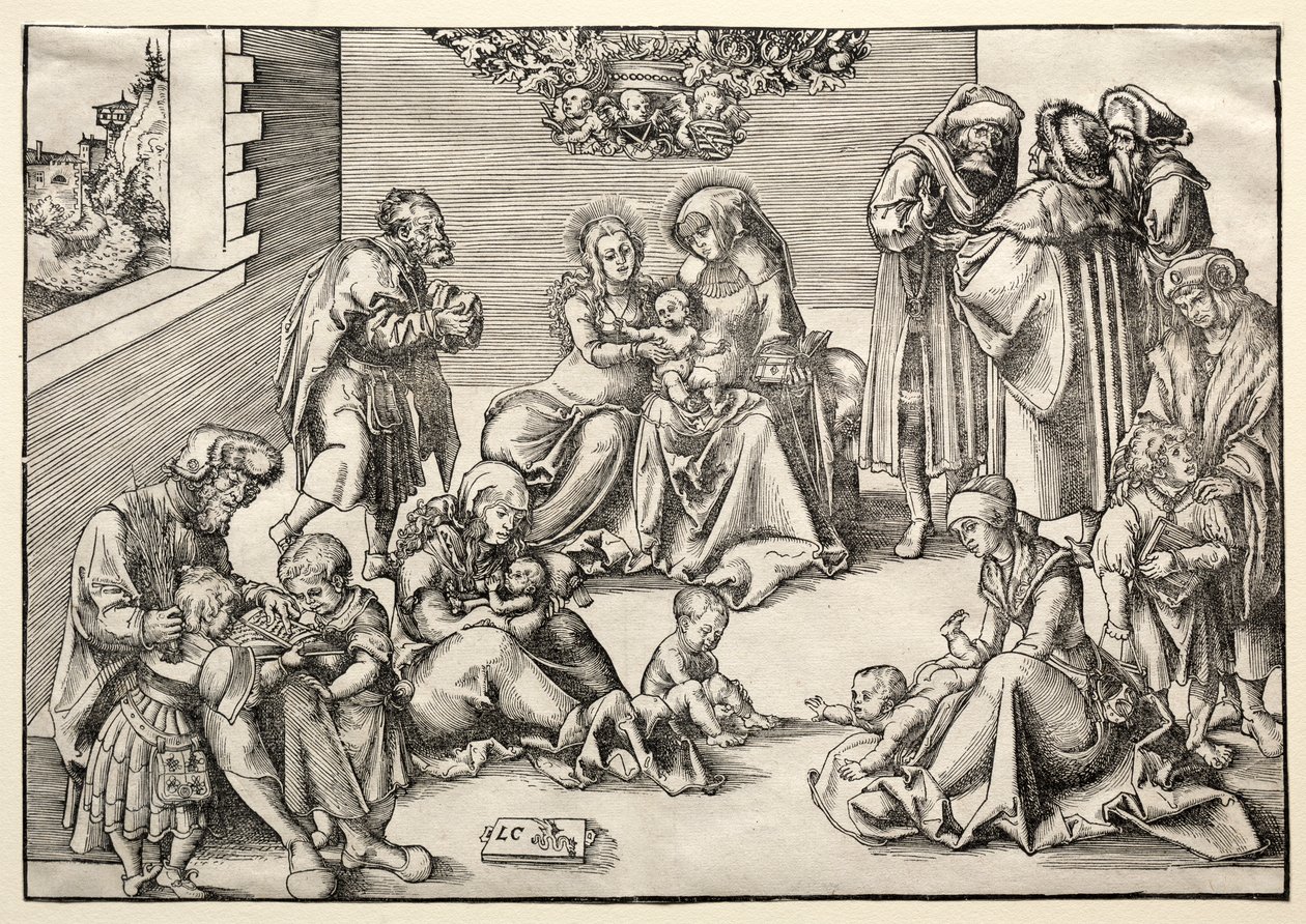 A Szent Család és rokonság alkotó: Lucas Cranach