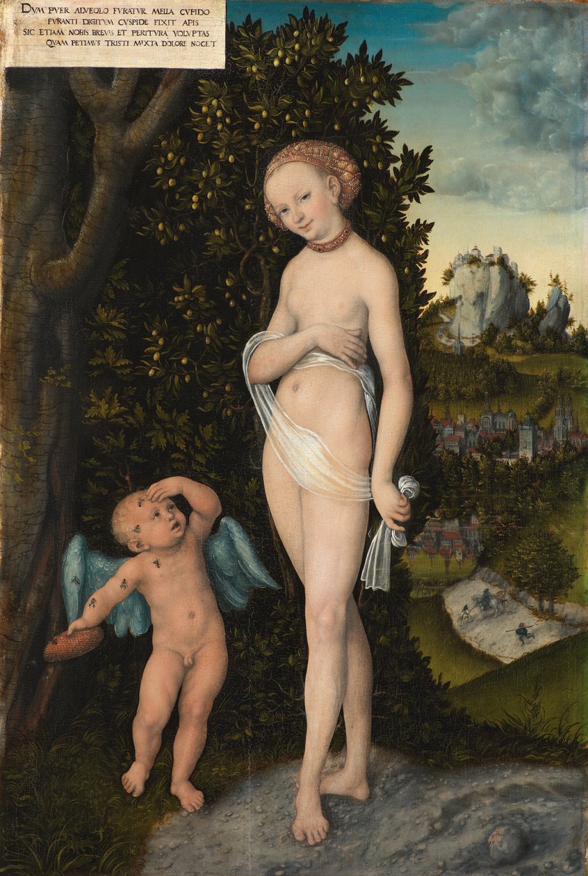 Vénusz Cupido lopással mézet alkotó: Lucas Cranach d.Æ.