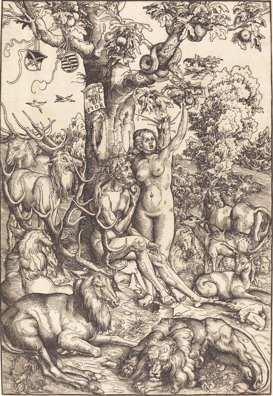 Ádám és Éva a paradicsomban alkotó: Lucas Cranach the Elder