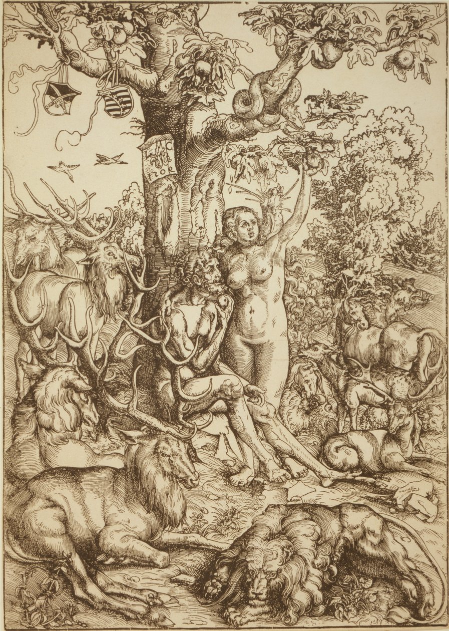 Ádám és Éva a Paradicsomban alkotó: Lucas Cranach the Elder