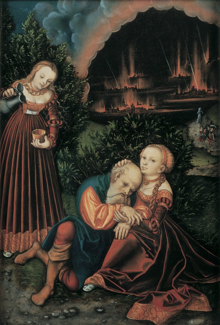 Lót és lányai alkotó: Lucas Cranach the Elder