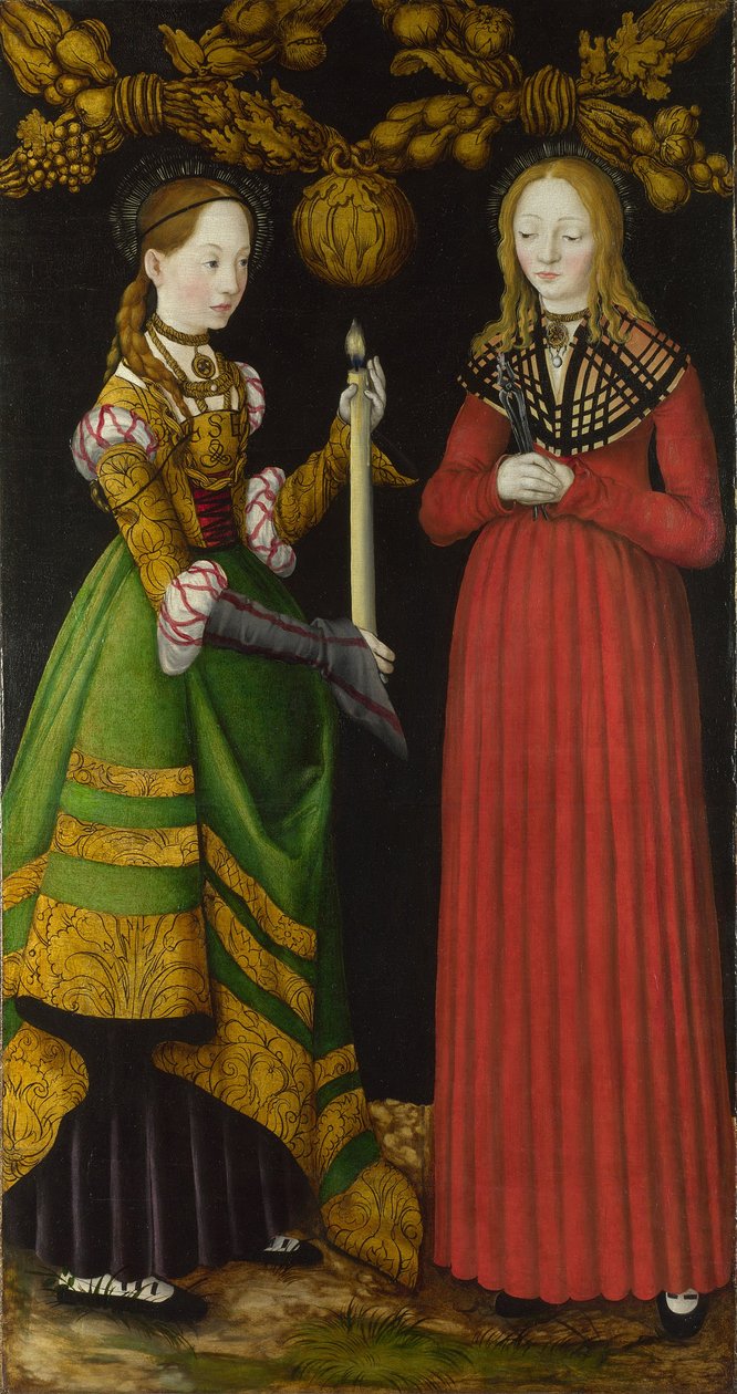 Szentek Genevieve és Apollónia, 1506 alkotó: Lucas Cranach the Elder