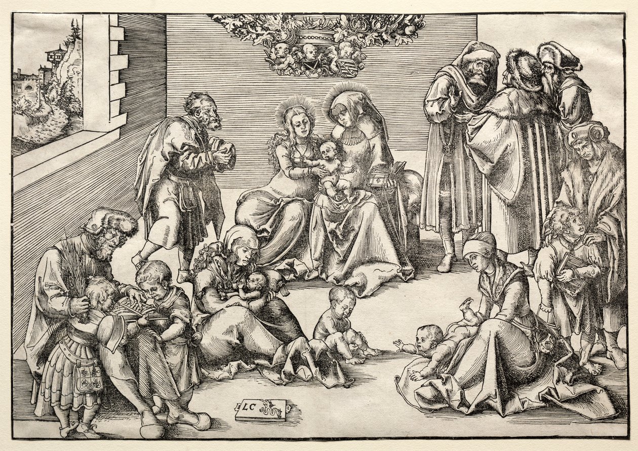 A Szent Család és rokonság. alkotó: Lucas Cranach the Elder
