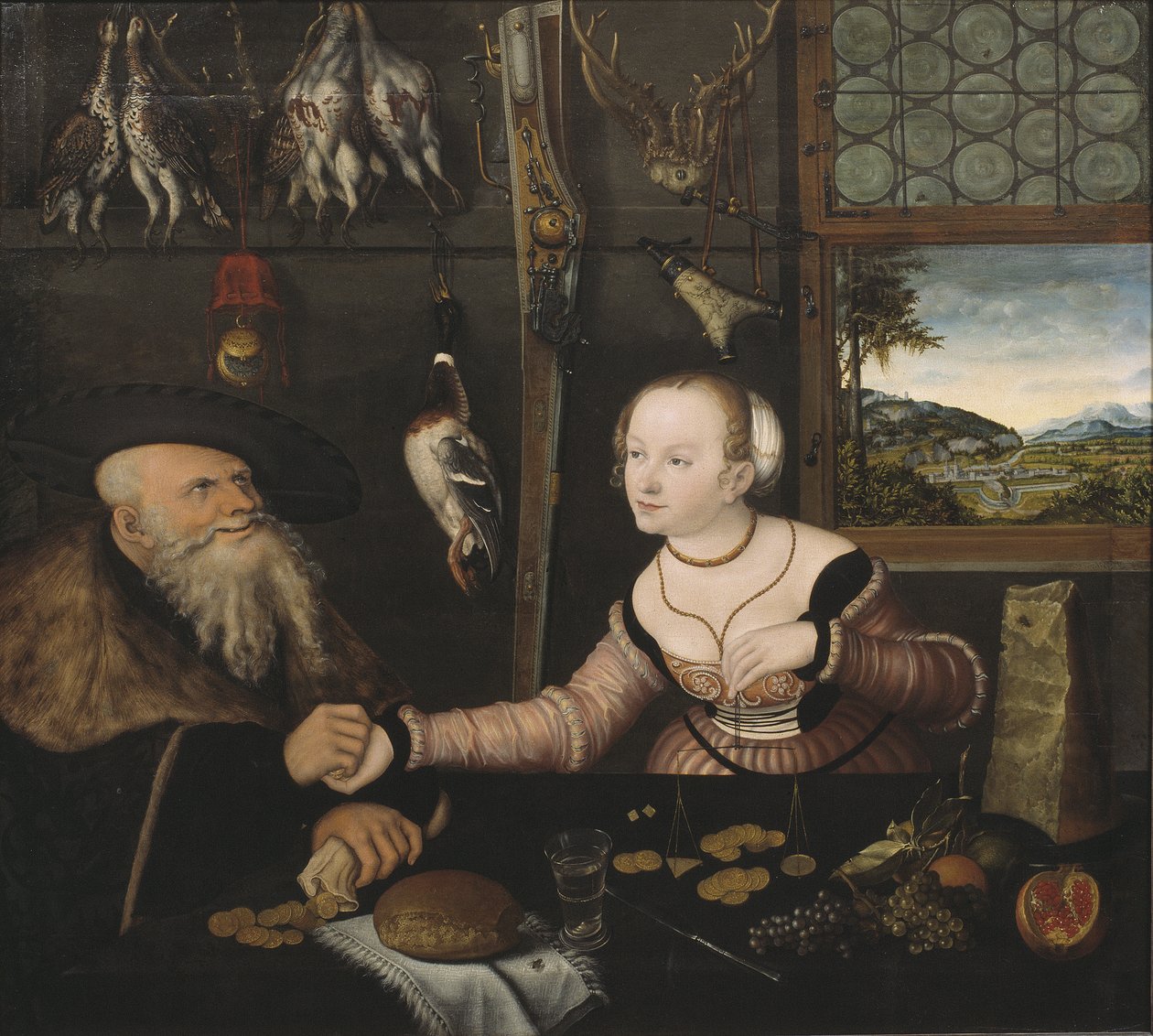 A rosszul illeszkedő pár, 1532 alkotó: Lucas Cranach the Elder