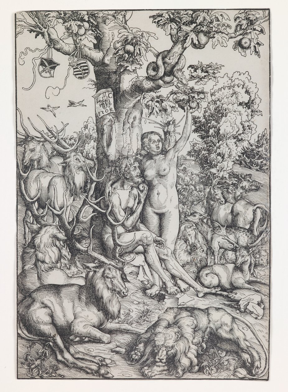 Ádám és Éva a Paradicsomban alkotó: Lucas the Elder Cranach