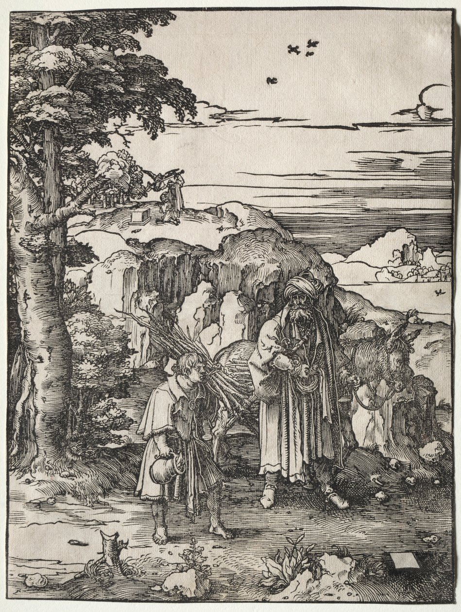 Ábrahám feláldozza Izsákot, 1517-1519. alkotó: Lucas van Leyden