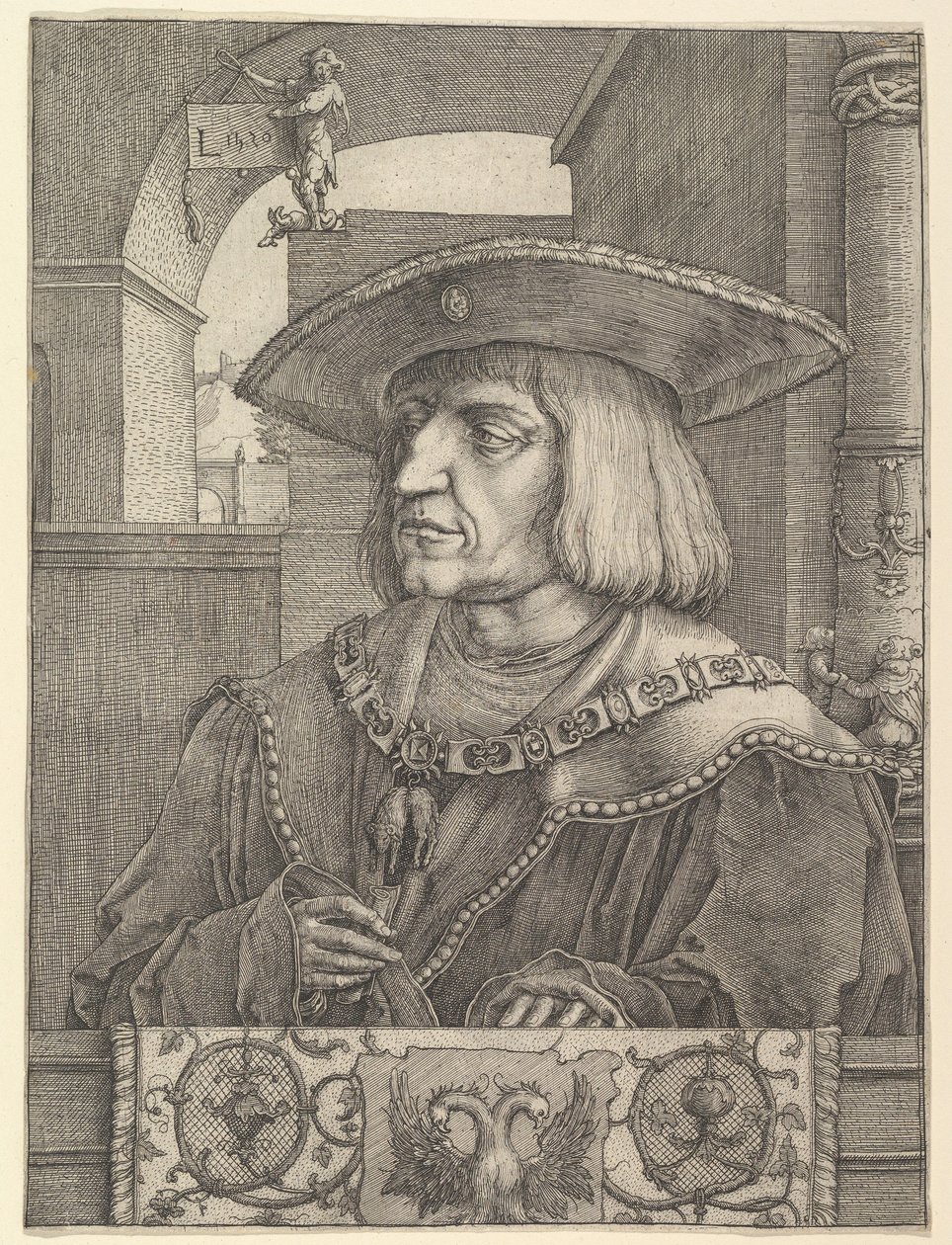 I. Maximilian császár, 1520. alkotó: Lucas van Leyden