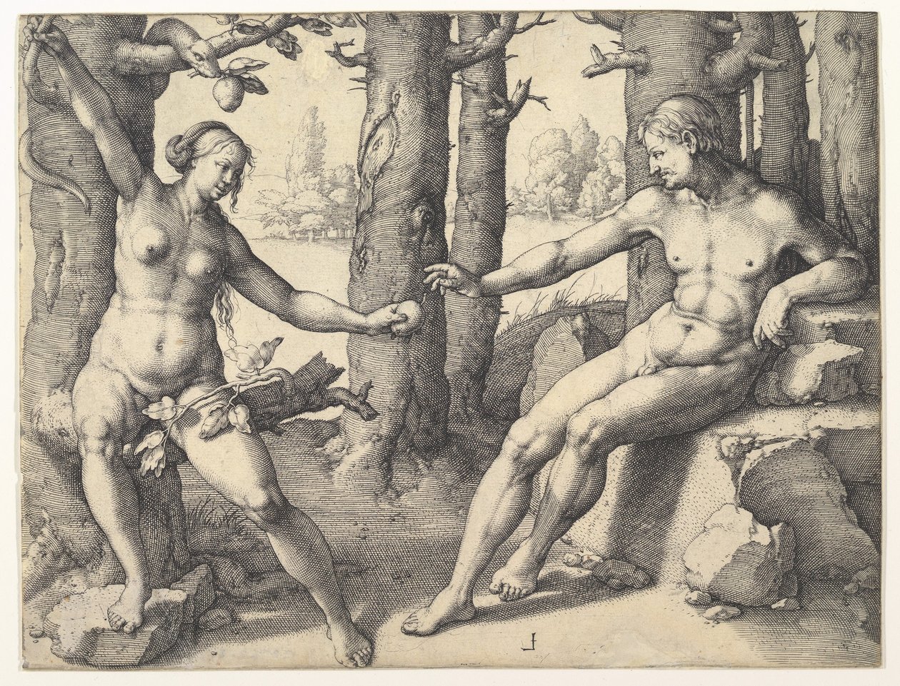 Az ember bukása, 1530. alkotó: Lucas van Leyden