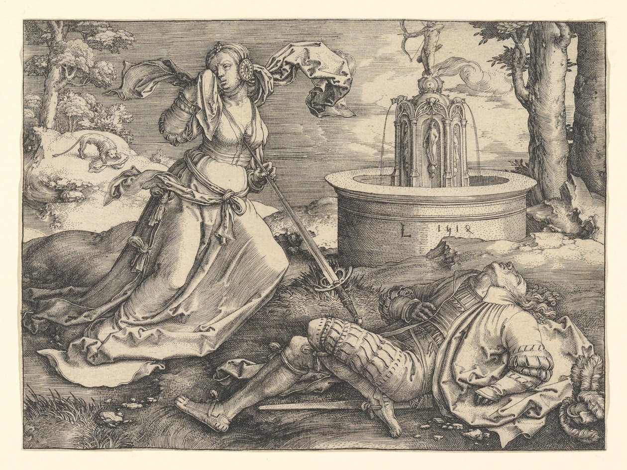 Pyramus és Thisbe, 1514. alkotó: Lucas van Leyden