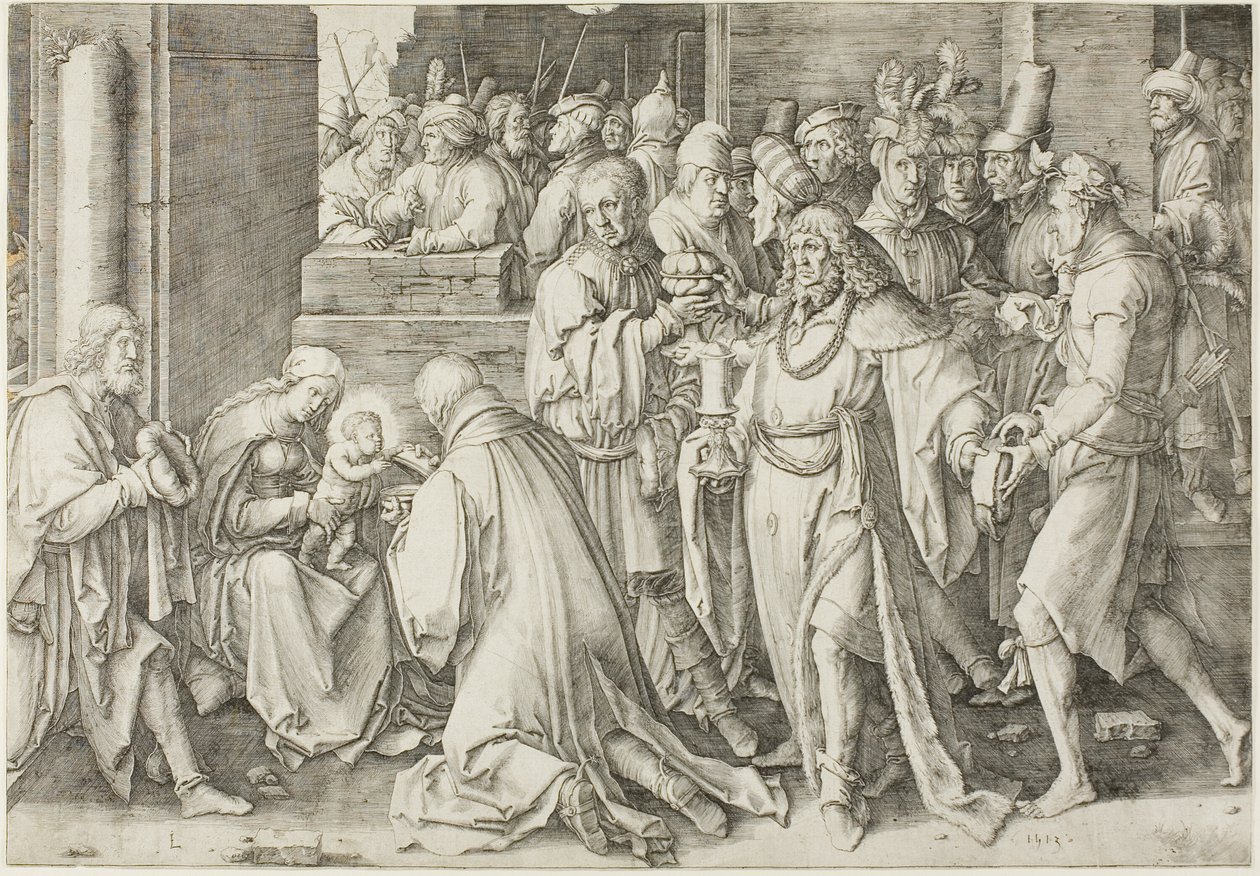 A mágusok imádása alkotó: Lucas van Leyden