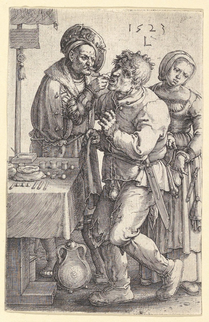 A fogorvos, 1523. alkotó: Lucas van Leyden