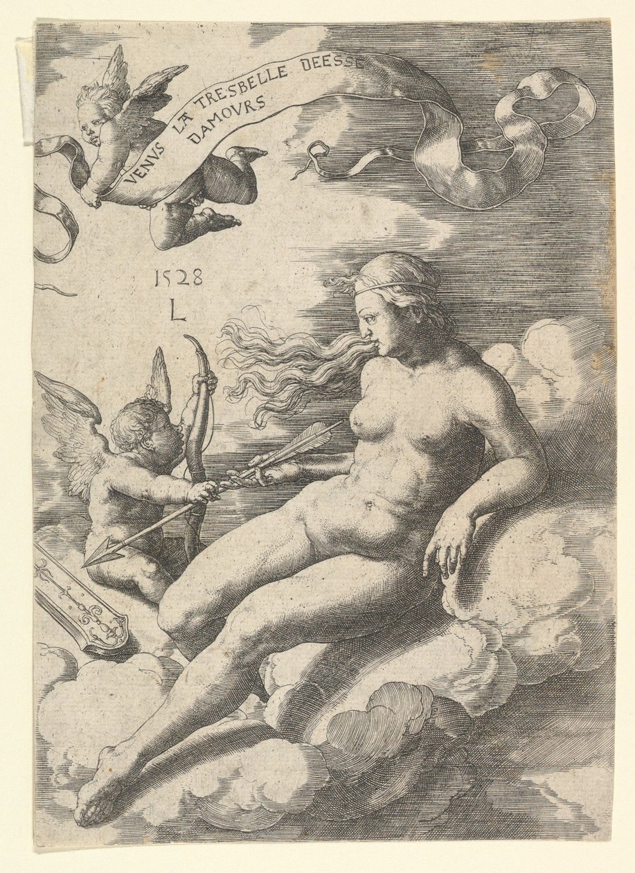 Vénusz és Ámor, 1528. alkotó: Lucas van Leyden