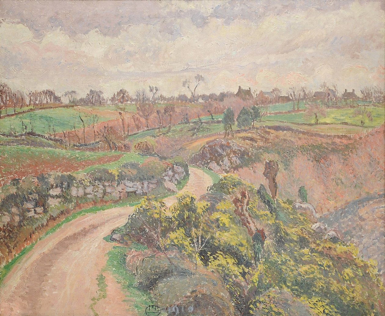 Rue de Poulfenc Riecben, 1910 alkotó: Lucien Pissarro
