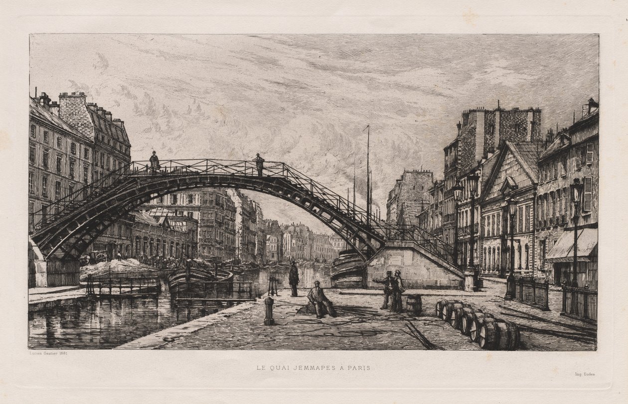 A Quai Jemmapes Párizsban, 1881. alkotó: Lucien Gautier