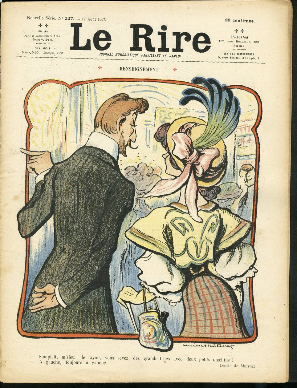 a Le Rire borítója alkotó: Lucien Metivet