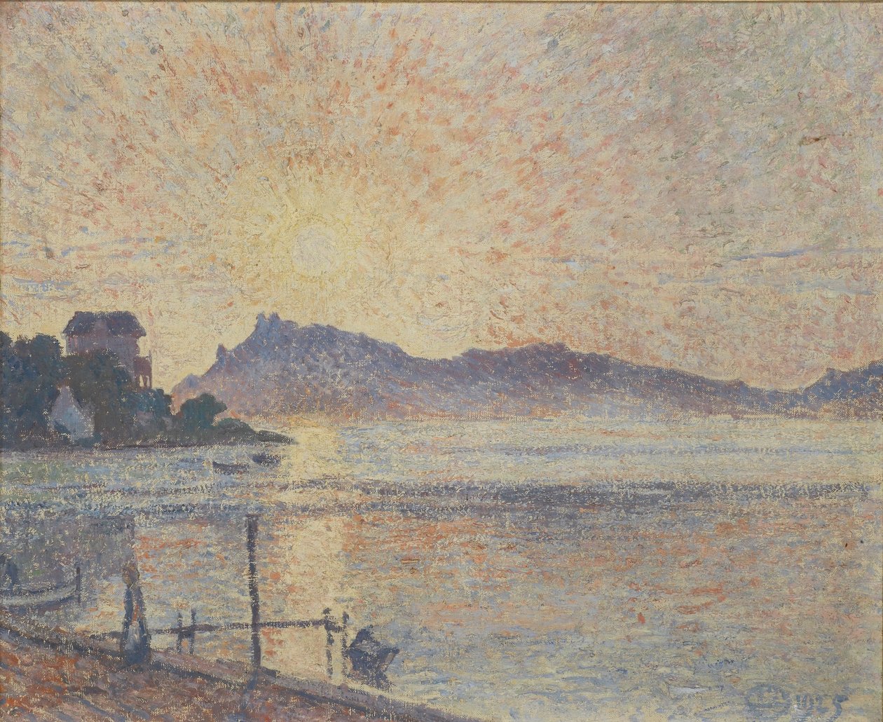 La Pointe de Cougoussa, Naplemente, 1925 alkotó: Lucien Pissarro