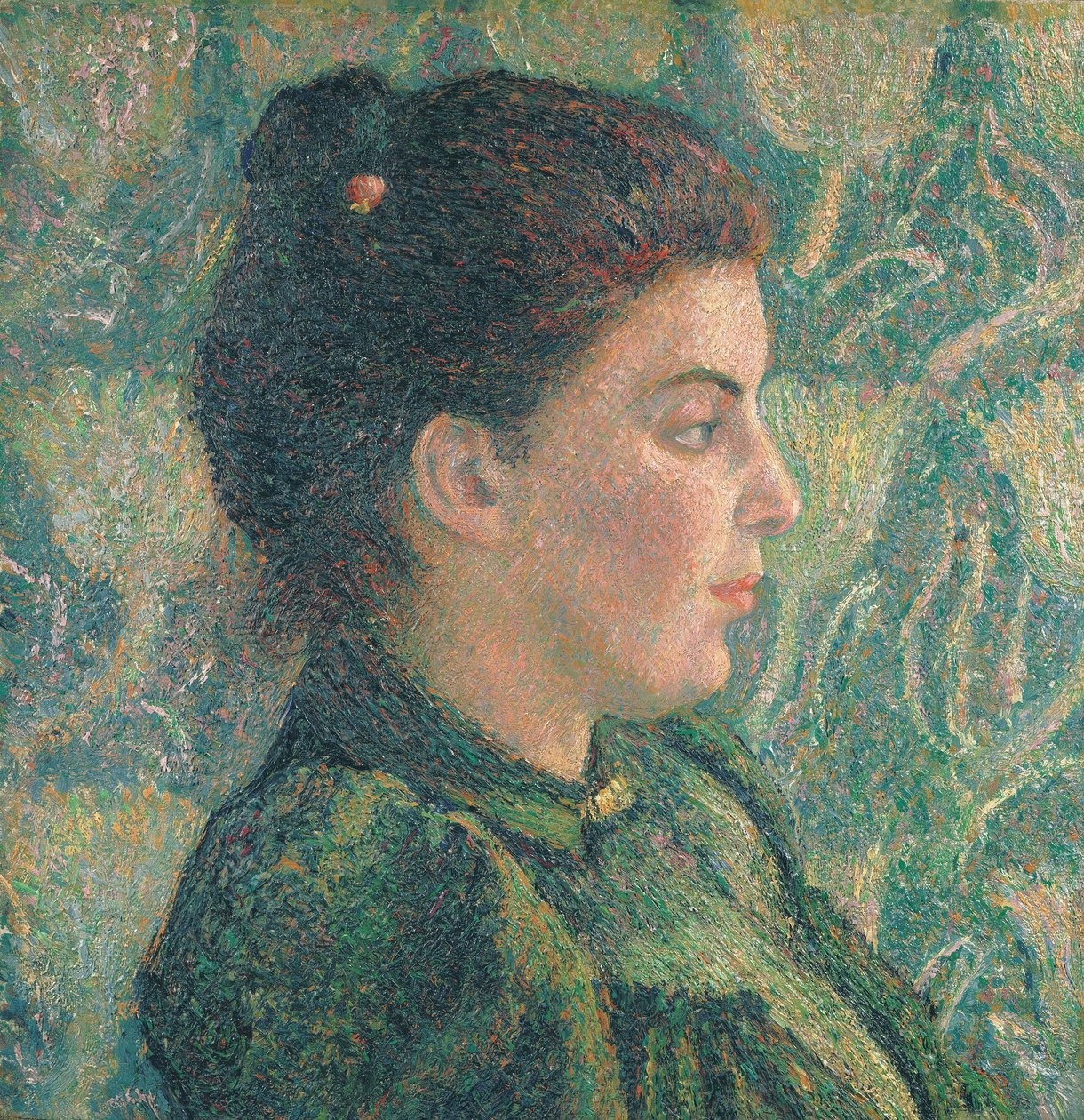 Esther portréja profilban alkotó: Lucien Pissarro