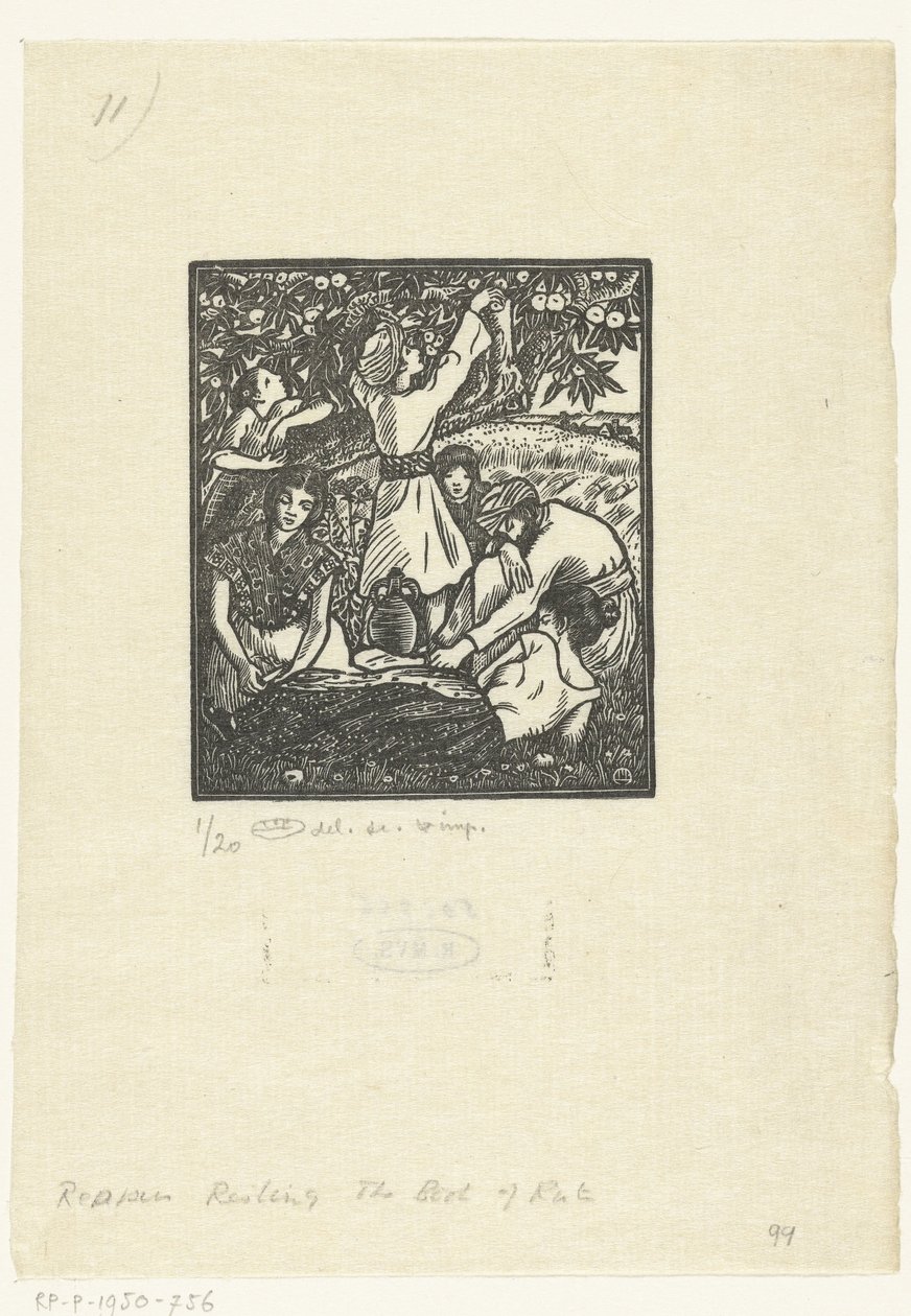 Pihenő gleaners alkotó: Lucien Pissarro