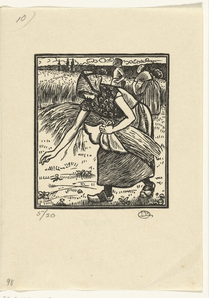 Ruth füleket gyűjt alkotó: Lucien Pissarro
