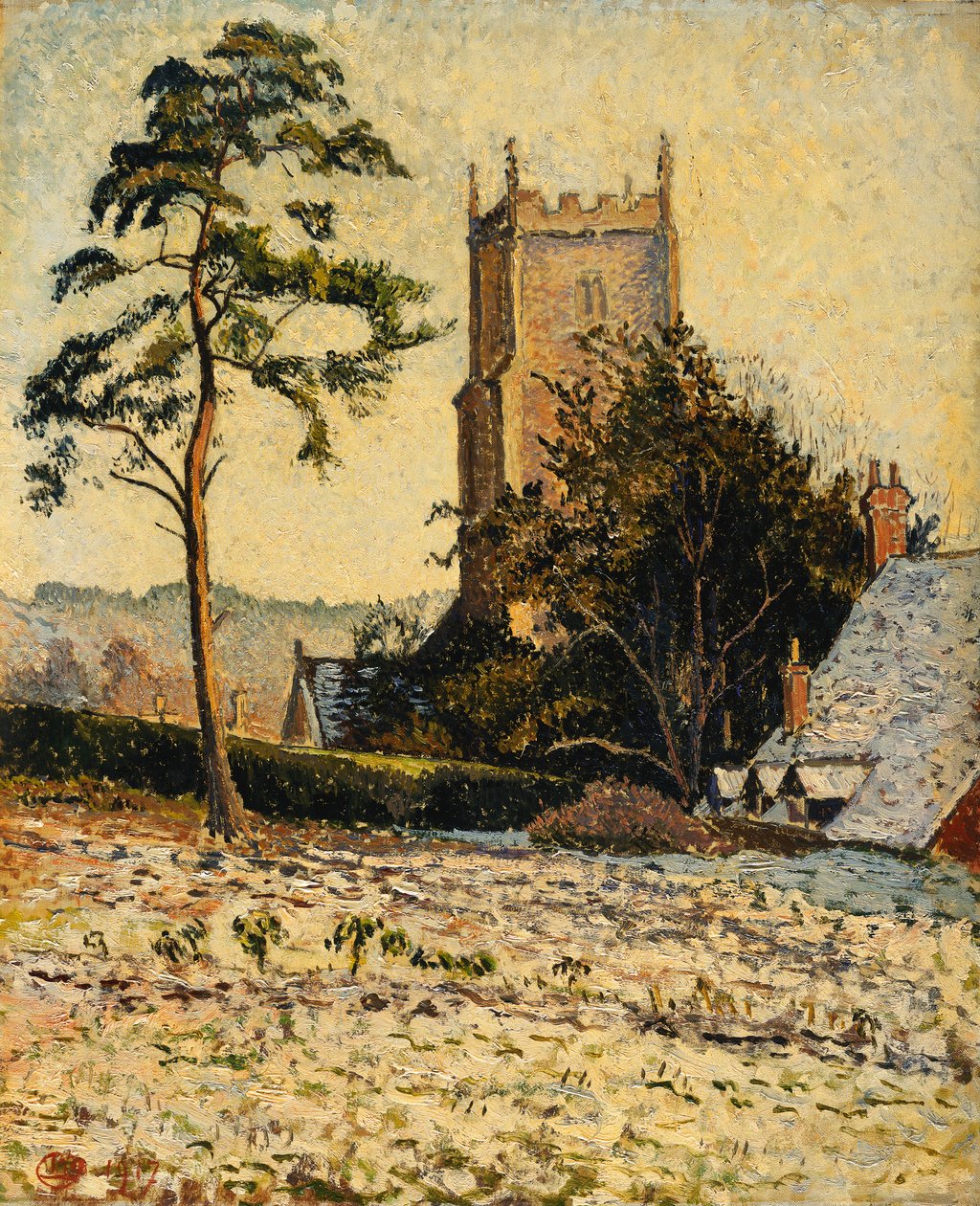 A templom East Knoyle-ban, Thaw államban alkotó: Lucien Pissarro
